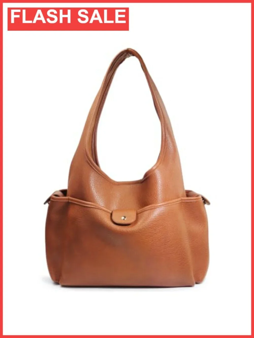 Soft Faux Leather Hobo Shoulder Bag Multi-Pocket Everyday Purse